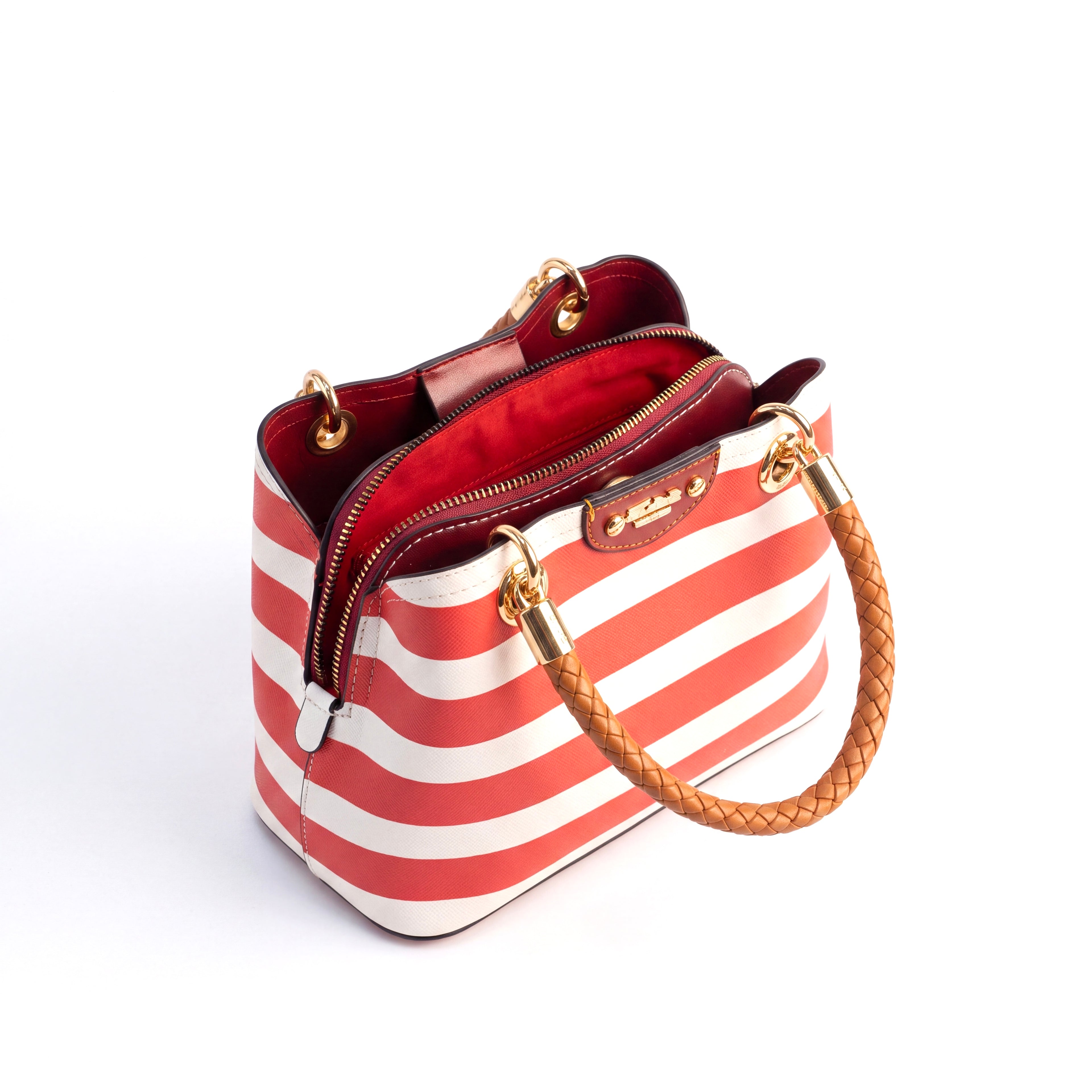Striped Tote Handbag