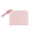 Compact Leather Wallet with Knotted Zip Pull