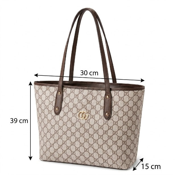 Classic Structured Logo Tote Bag