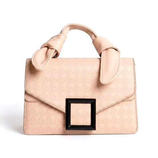Woven Leather Bag with Knotted Handle
