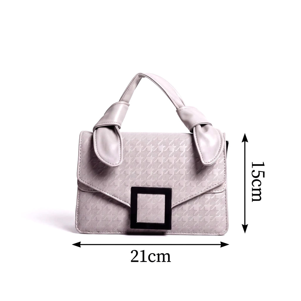 Woven Leather Bag with Knotted Handle