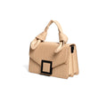 Woven Leather Bag with Knotted Handle