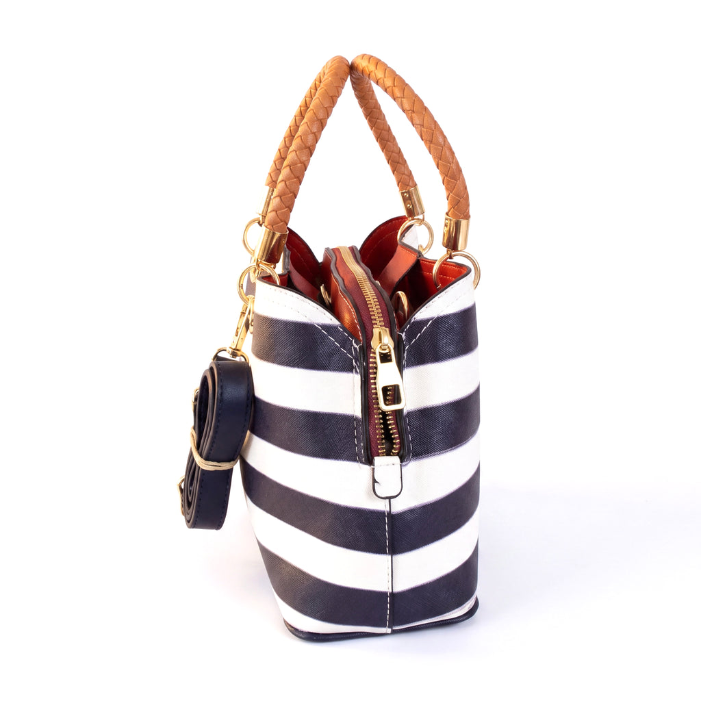 Striped Tote Handbag