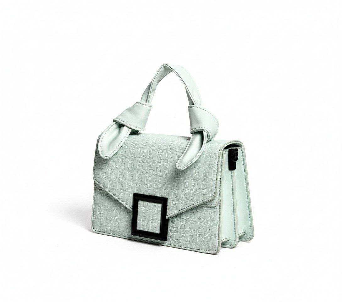 Woven Leather Bag with Knotted Handle