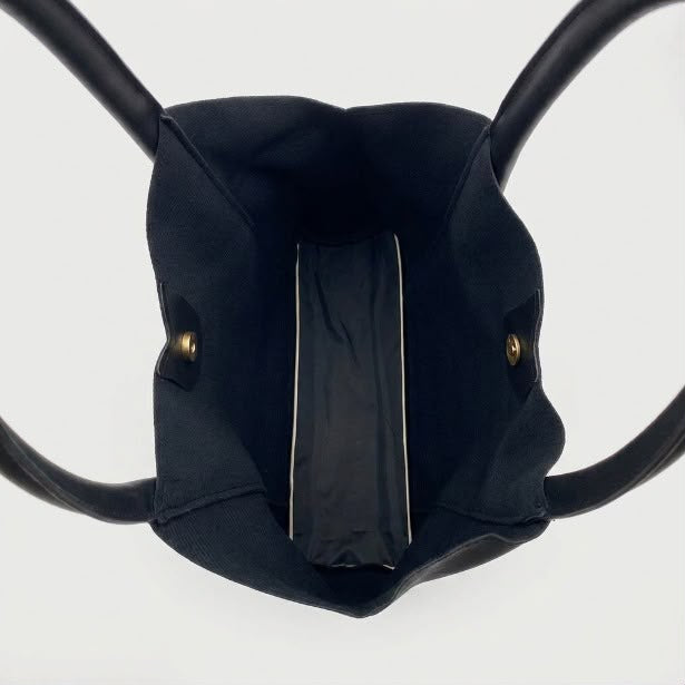V-Neck Structured Tote Bag with Matching Pouch
