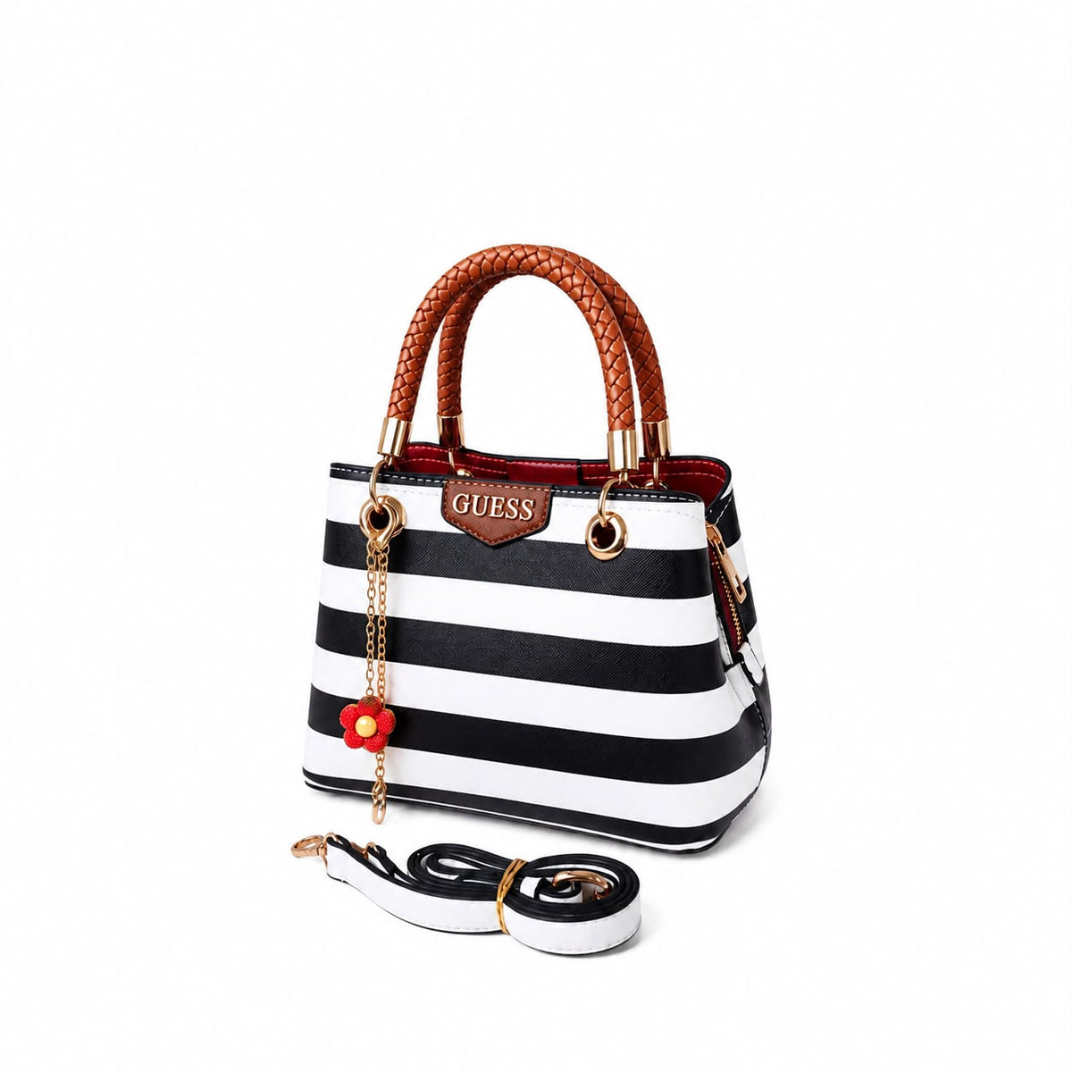 Striped Tote Handbag