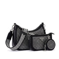 Prada Re-Edition Crystal-Embellished Nylon Shoulder Bag Set (Trio)