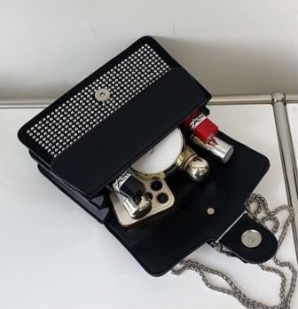 Crystal-Embellished Suede Shoulder Bag with Horseshoe Buckle