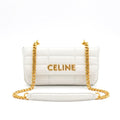 Quilted Leather  Celine Flap Bag with Chain Strap