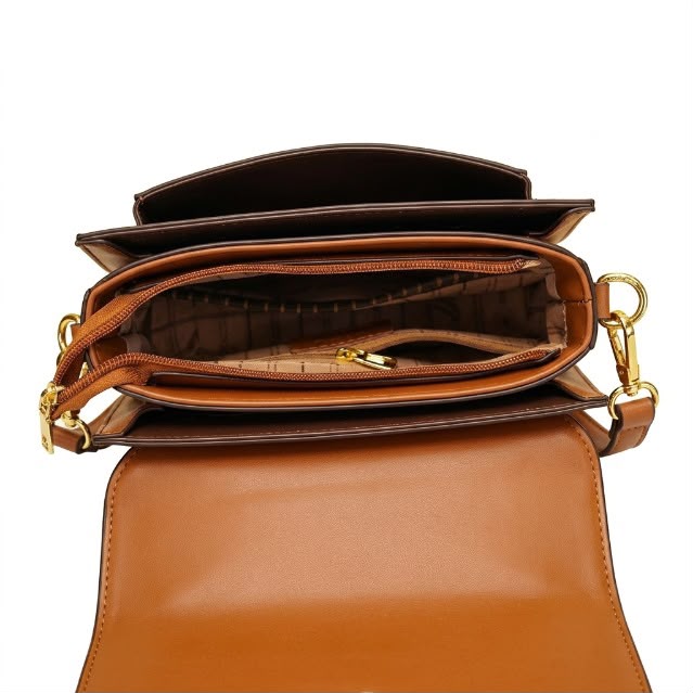 Quilted leather Monogram Print Top Handle Bag with Crown Medallion